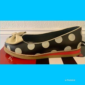 Lola Ramona Cecilia Bow Flats Leather Retro 36 Polka Dot